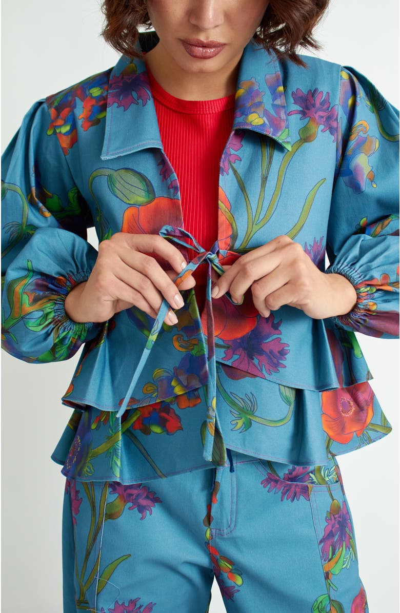 Florencia Davalos Lulu Jacket, Alternate, color, Pastel Blue Floral Vine