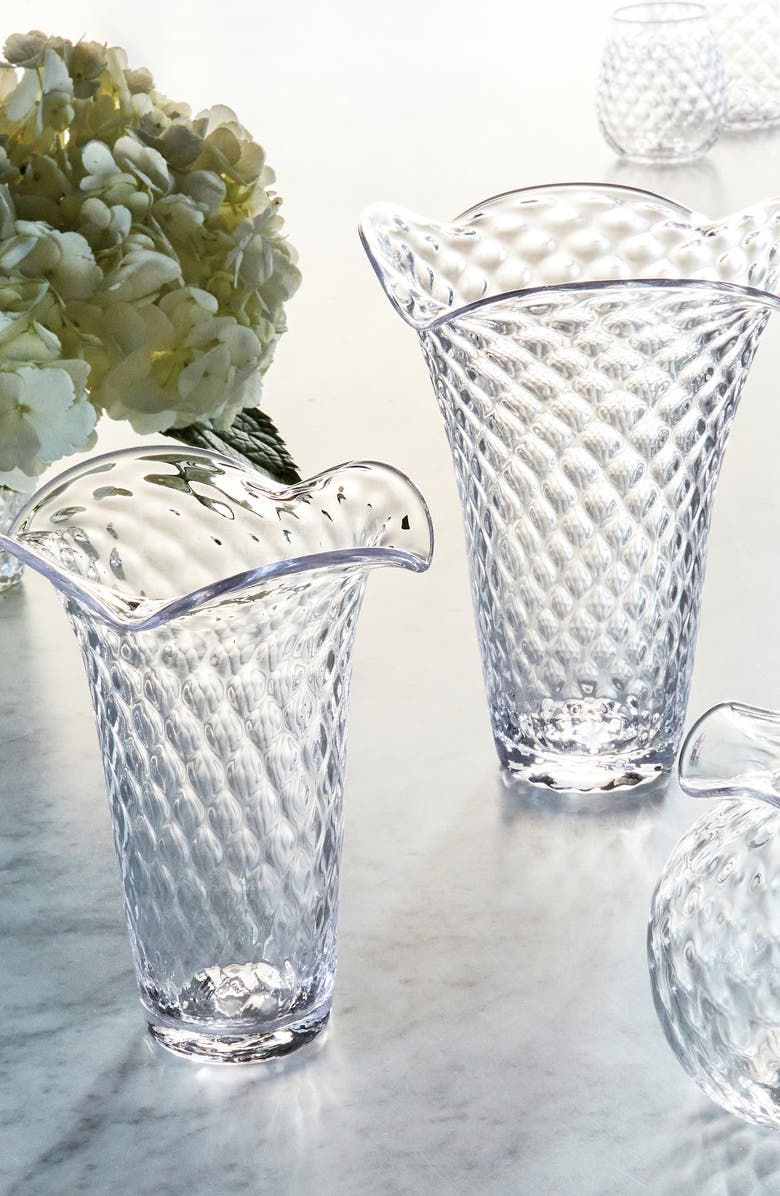 Mariposa Medium Flutter Vase, Alternate, color, Clear