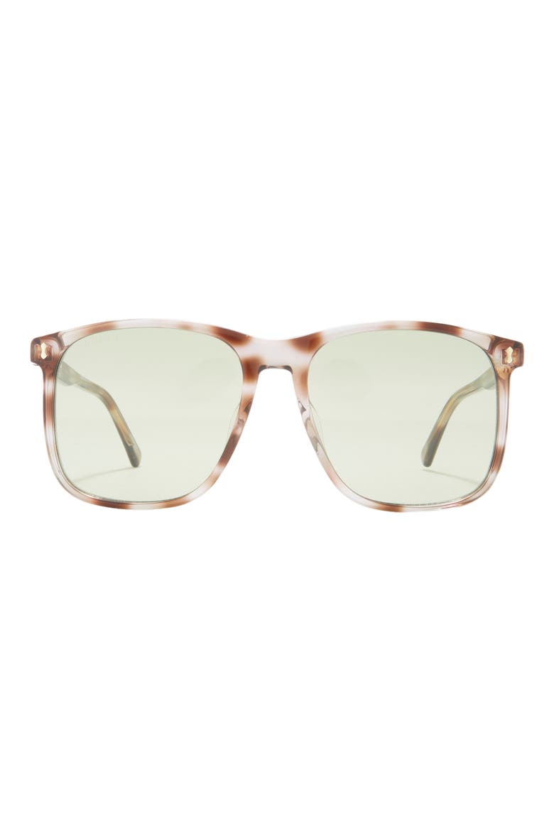 57mm Square Sunglasses, Main, color, HAVANA HAVANA GREEN