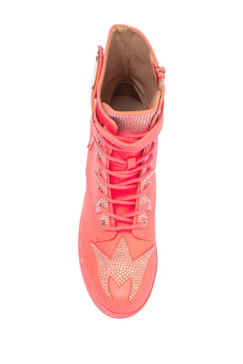 Chase & Chloe Chase And Chloe Rhinestone Lug Sole Combat Boot