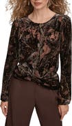 Donna Karan New York Metallic Burnout Top