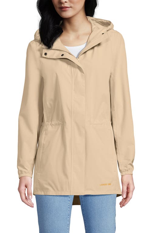 Lands' End Squall Packable Waterproof Raincoat In Champagne