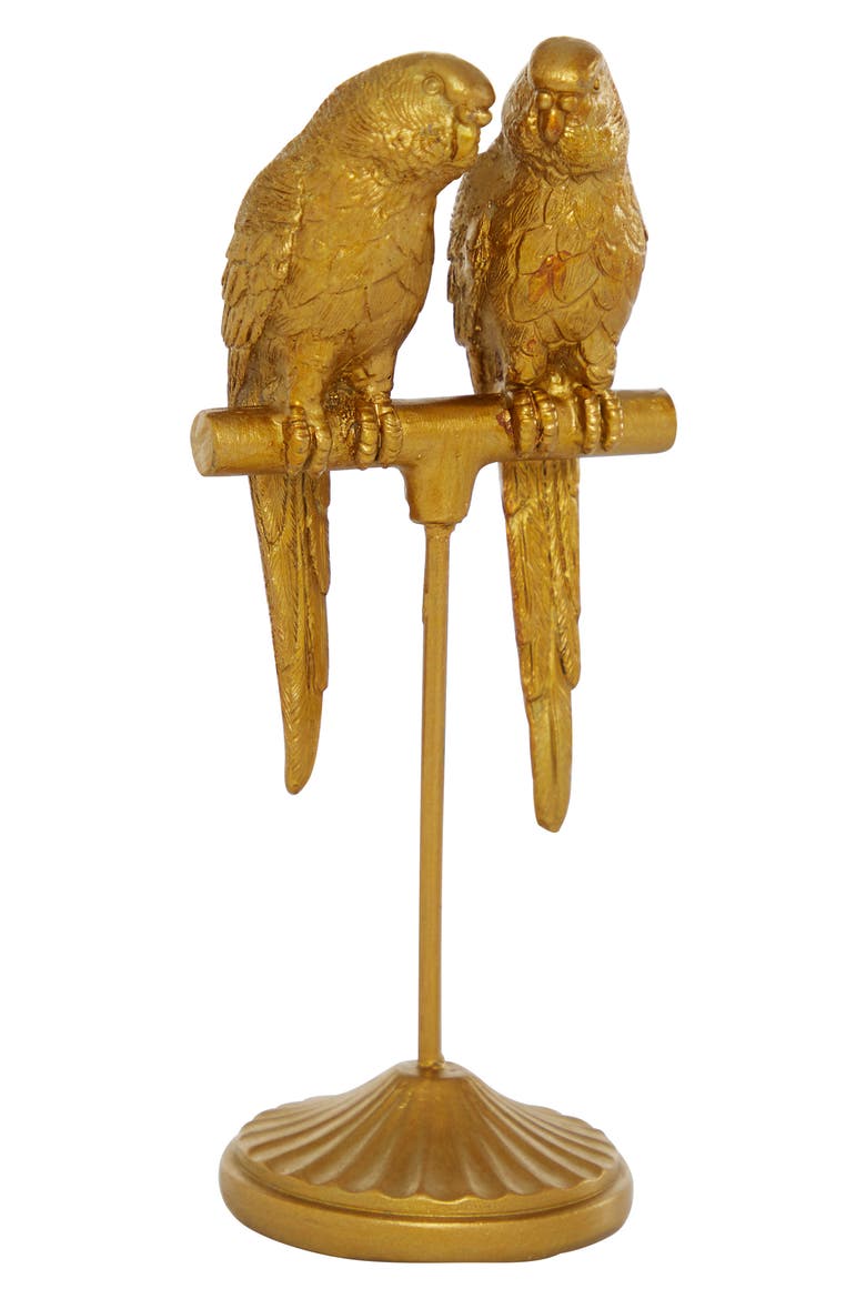Goldtone Polystone Parrot Sculpture, Main, color, GOLD