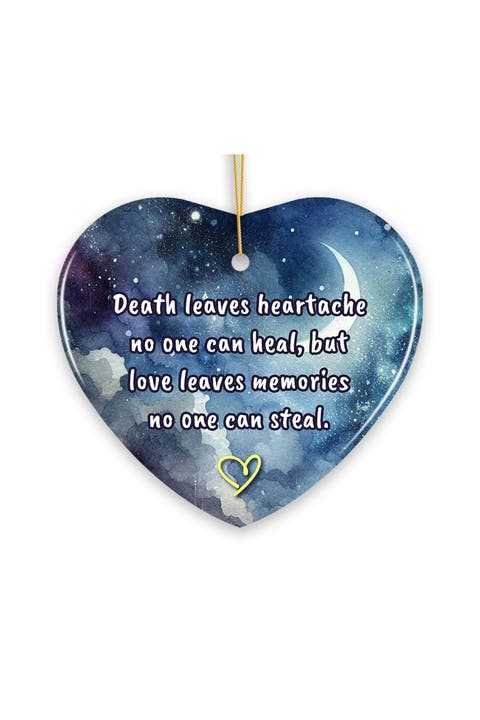 Love Leaves Memories Starlit Moon Heart Ornament