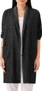 Eileen Fisher Organic Cotton & Hemp Tweed Long Coat