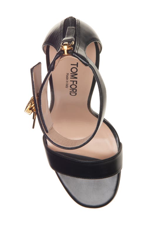 Tom Ford Padlock Ankle Strap Sandal In Black