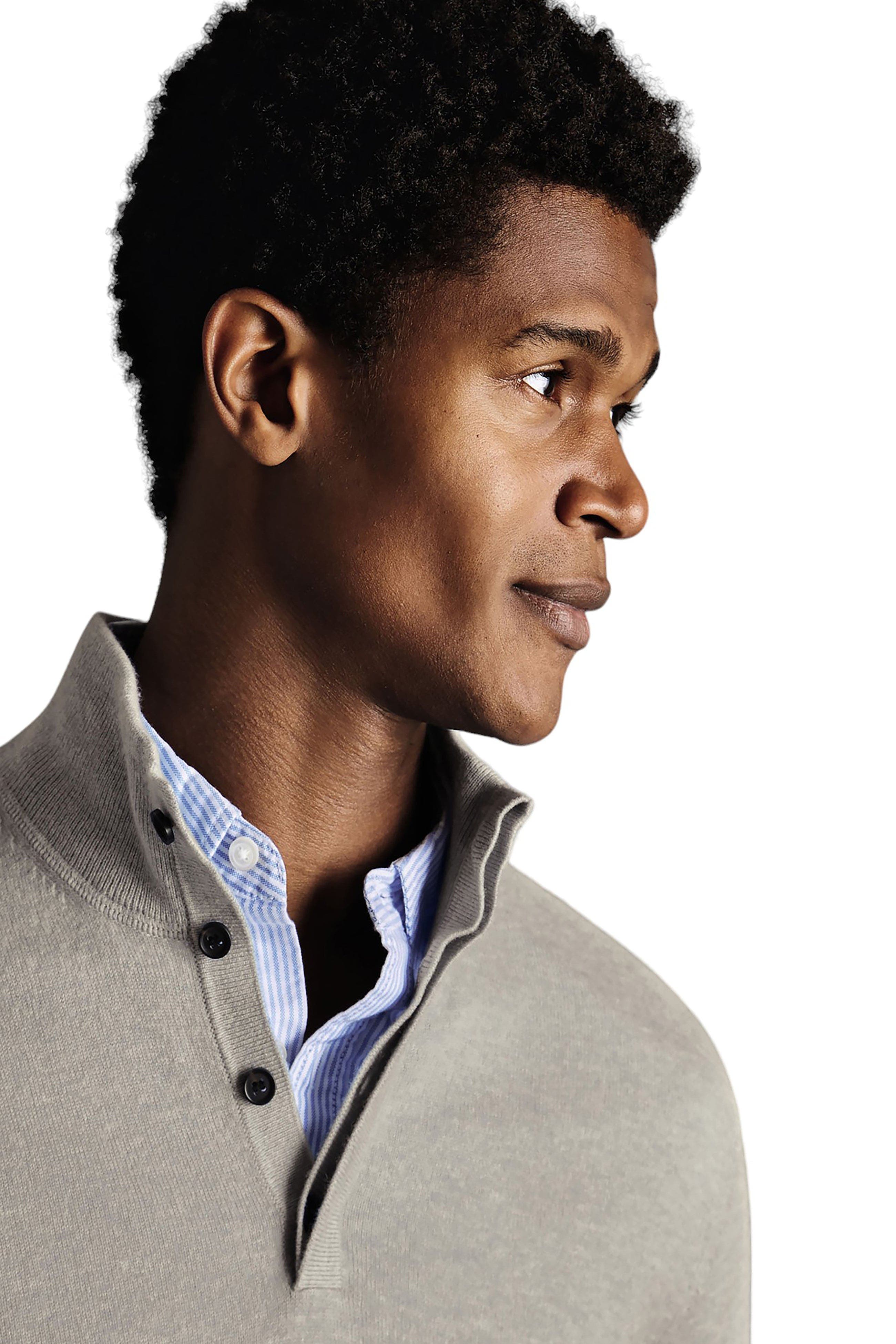 Merino/Cashmere Button Neck - image 2