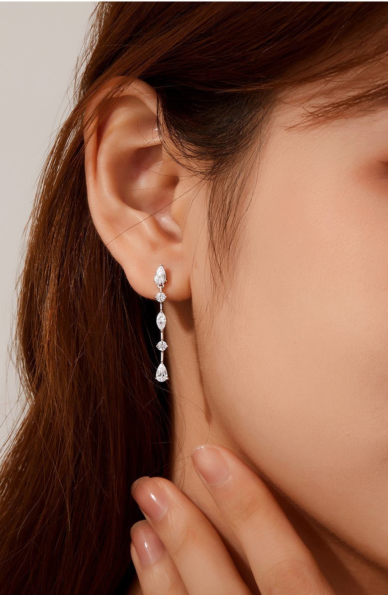 Lafonn Simulated Diamond Linear Drop Earrings, Alternate, color,