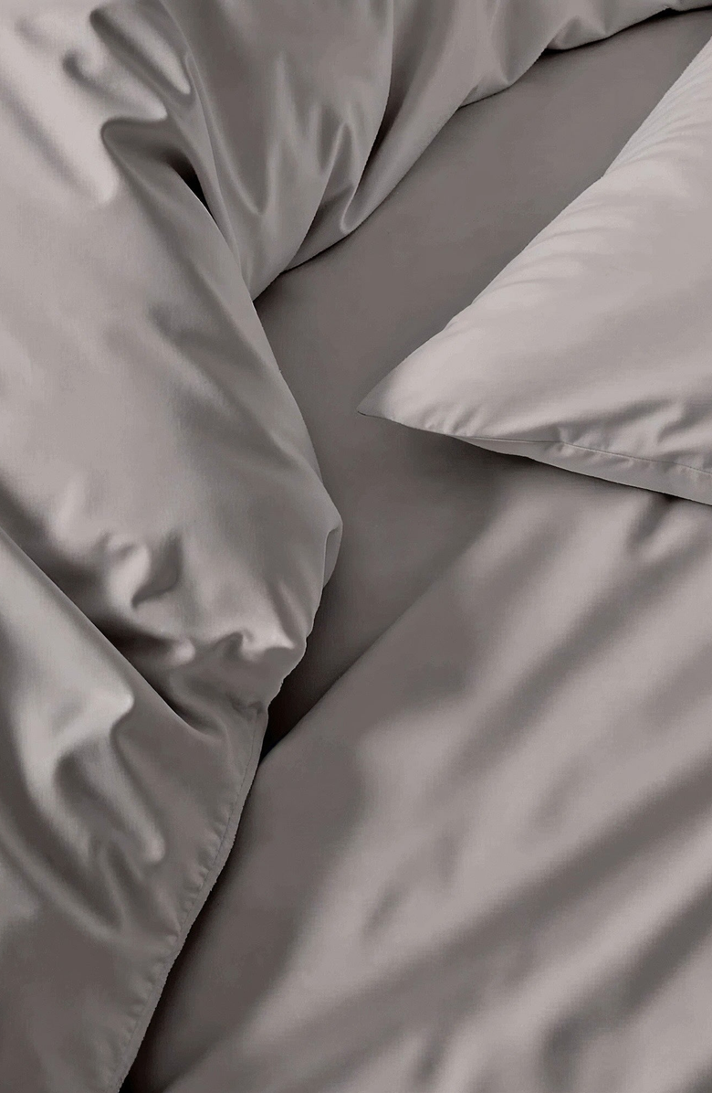 Italic Luxe Australian Sateen Sheet Set, Alternate, color, Pebble Gray