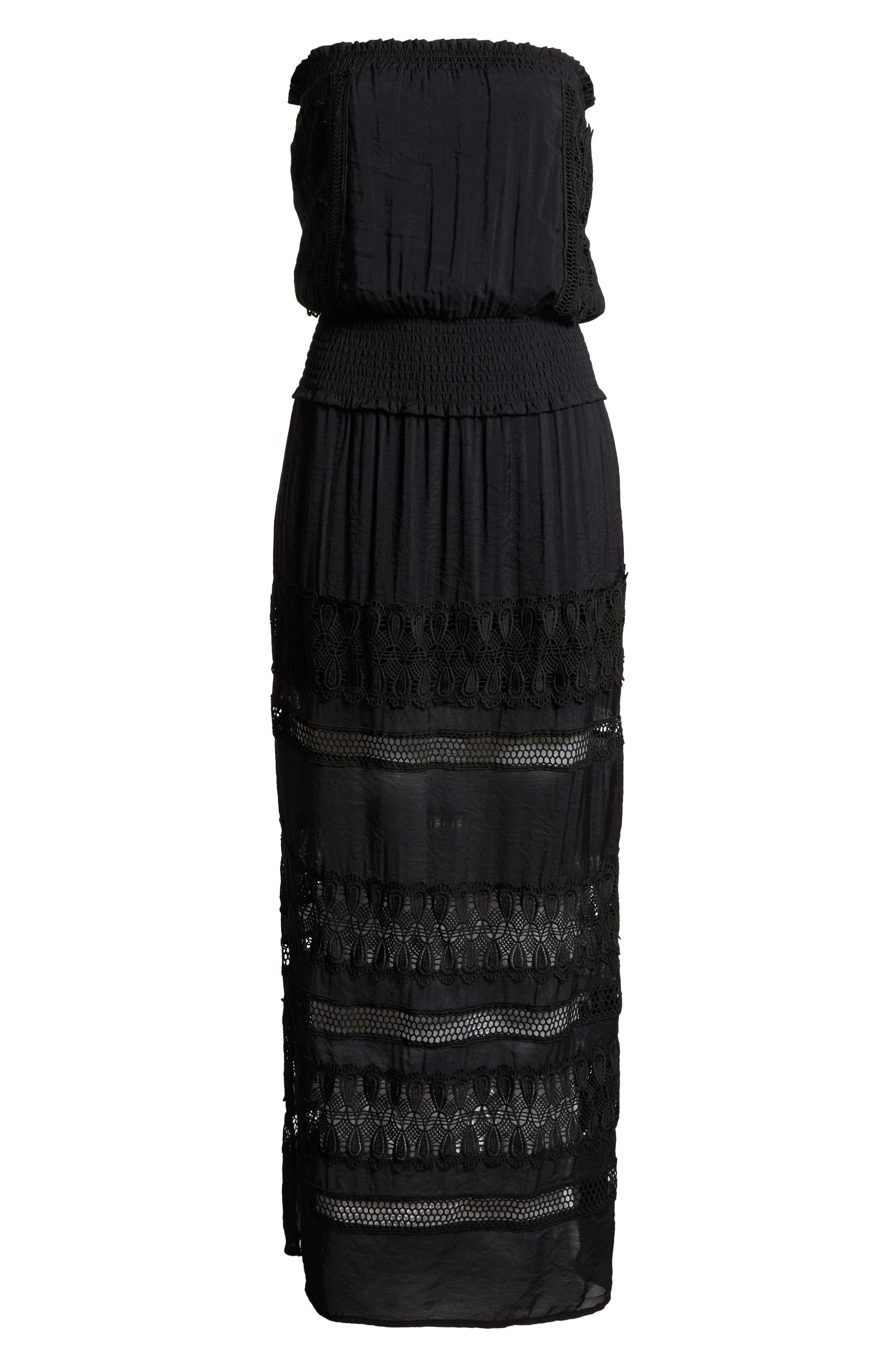 elan strapless maxi dress Elan Maxi Strapless Tiered Dress White / XSmall
