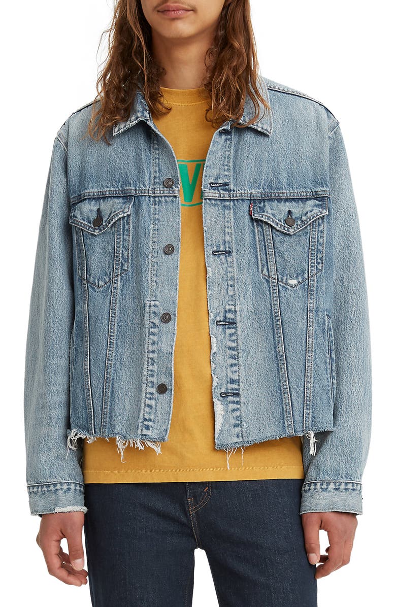 LEVIS PREMIUM Levi's<sup>®</sup> Premium Blanket Back Trucker Jacket, Main, color,