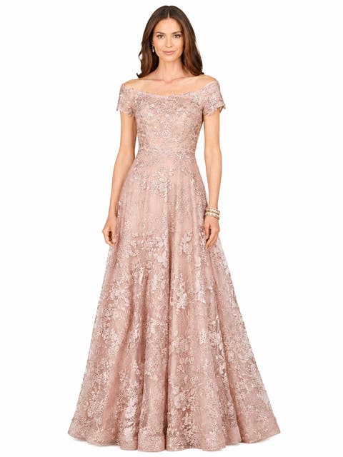 Off Shoulder A-Line Gown