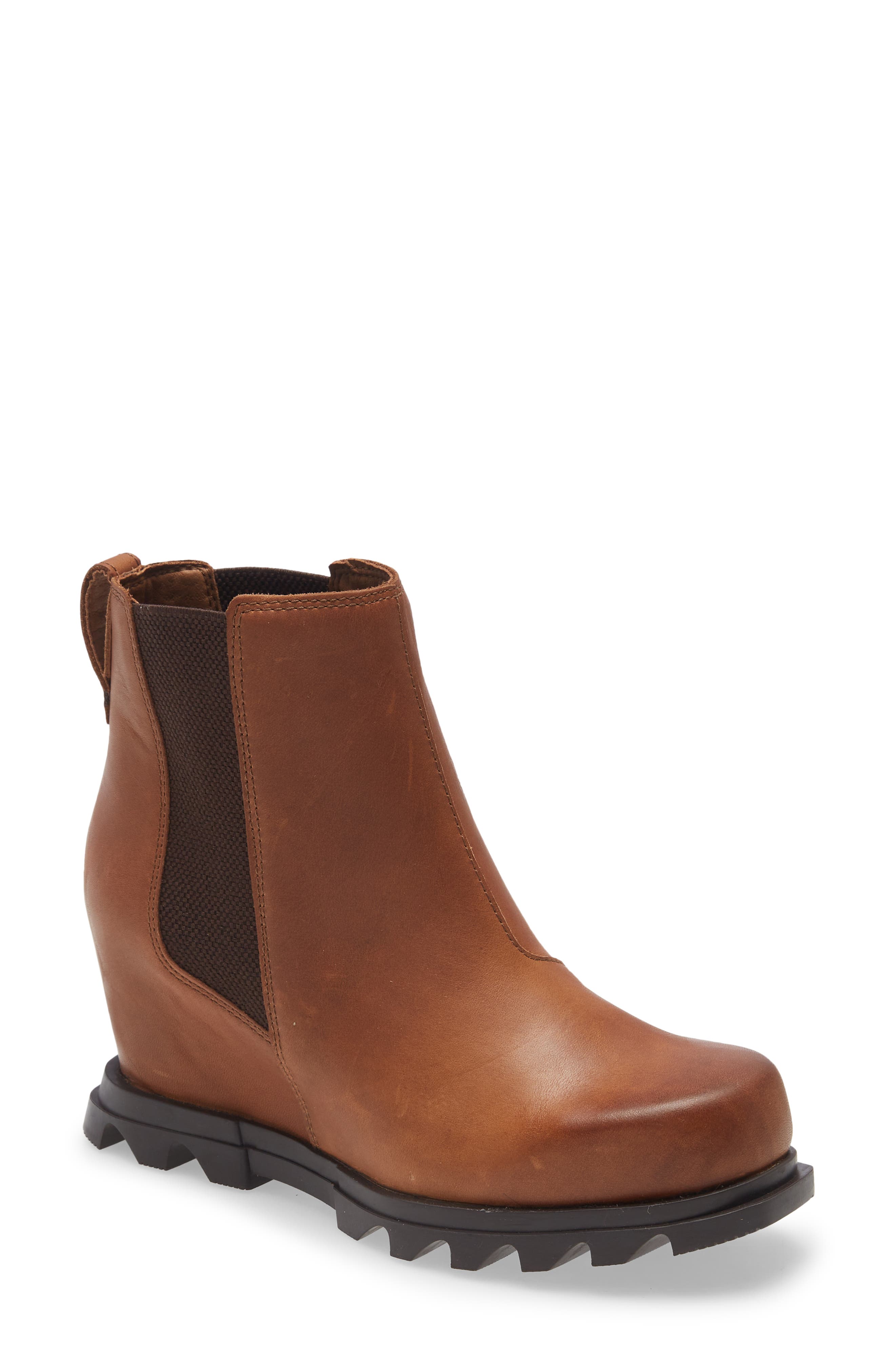 Joan of Arctic III Waterproof Wedge Chelsea Boot, Main, color, HAZELNUT/ BLACKENED BROWN