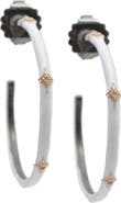 Armenta Crivelli White Enamel Diamond Hoop Earrings