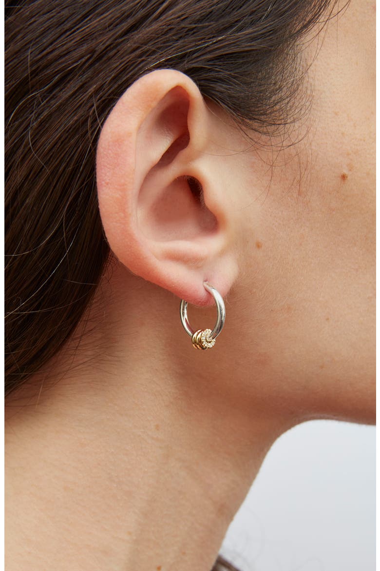 Ara Diamond Hoop Earrings, Alternate, color, SILVER YELLOW GOLD