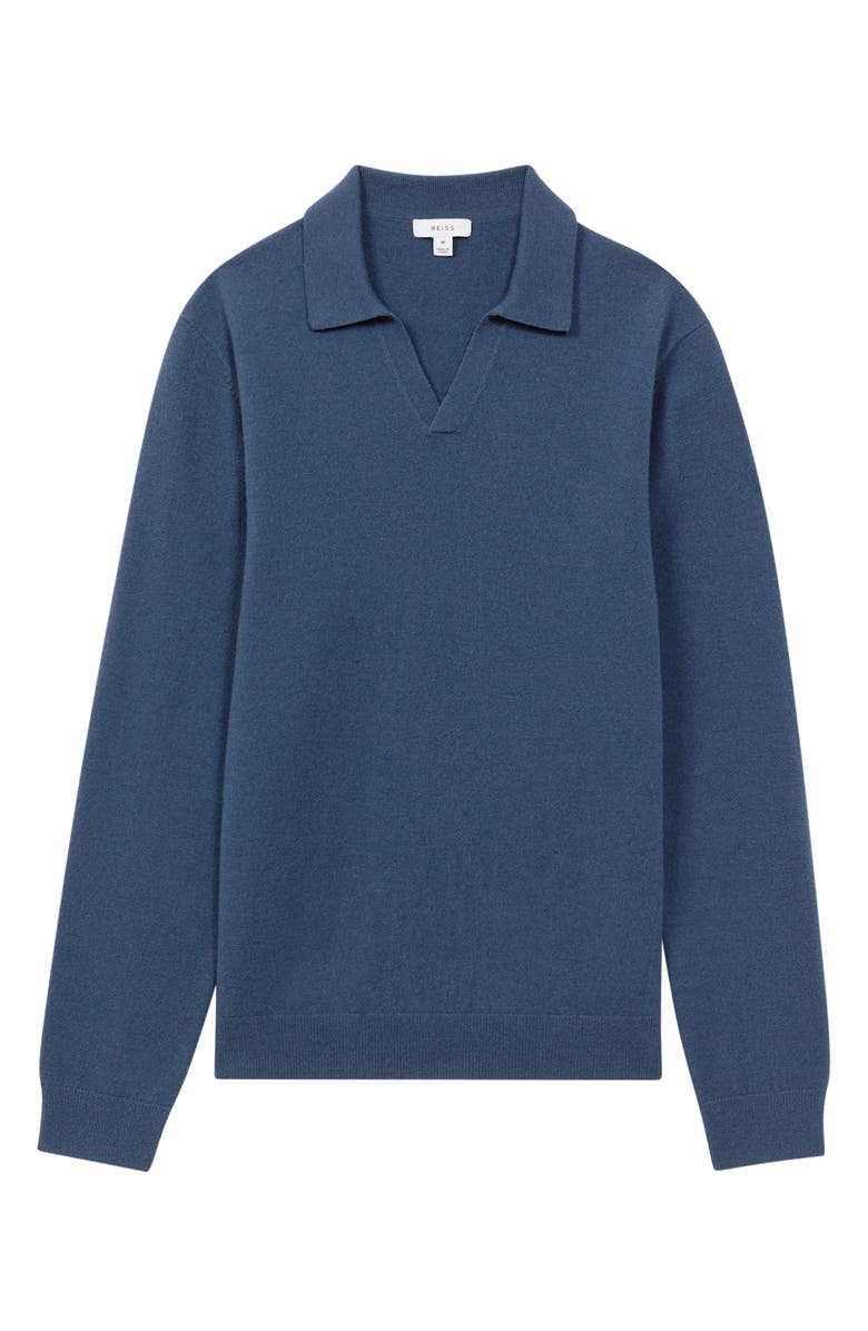 Reiss Swifts Johnny Collar Wool Sweater, Alternate, color, Petrol Blue