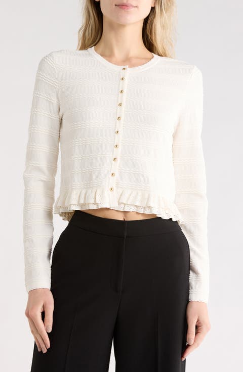Cropped Ruffled Cardigan