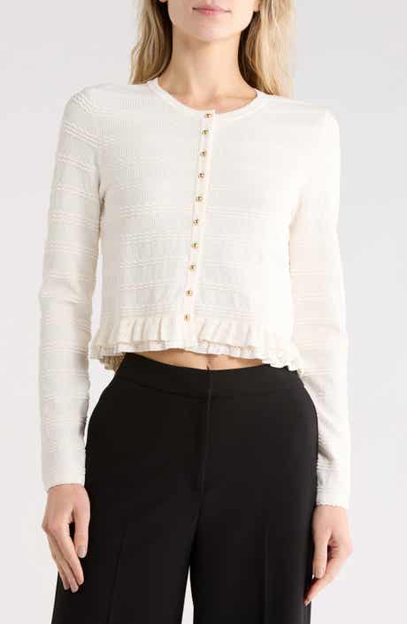 Cropped Ruffled Cardigan