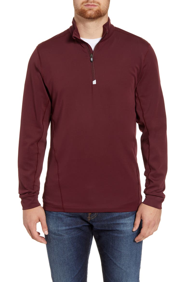 Traverse Stretch Quarter Zip Pullover, Main, color, BORDEAUX