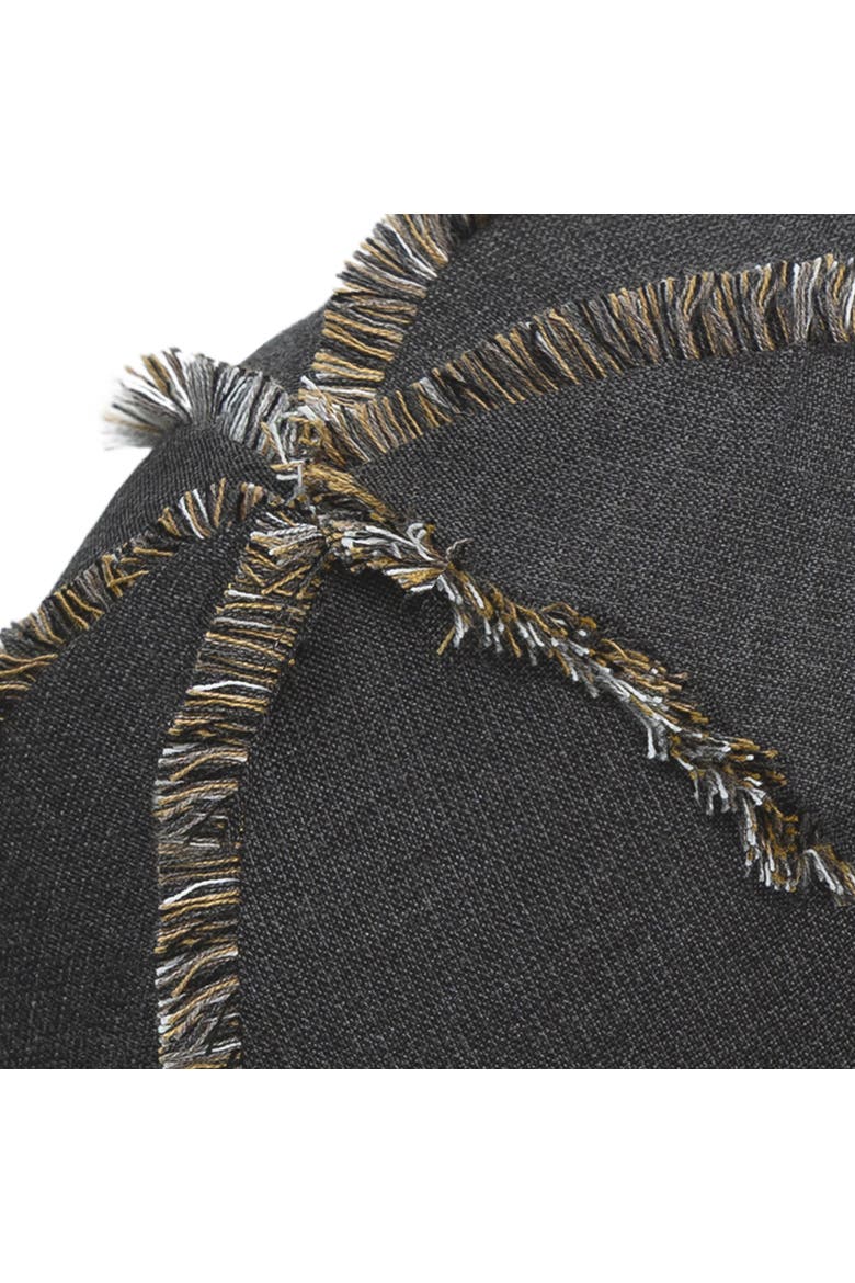 Micro Fringe Carbon Indoor & Outdoor Woven Accent Orb Pillow, Alternate, color, Carbon