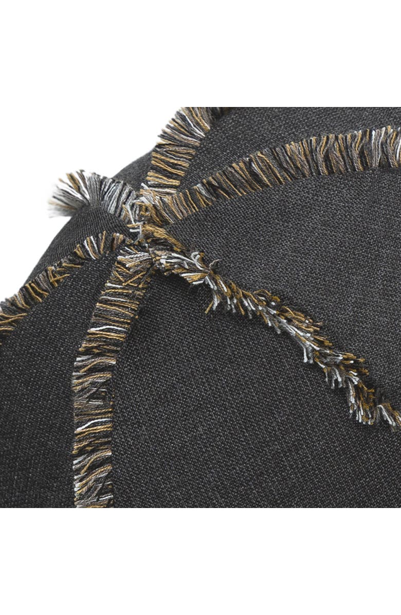 Elaine Smith Micro Fringe Carbon Indoor & Outdoor Woven Accent Orb Pillow, Alternate, color, Carbon