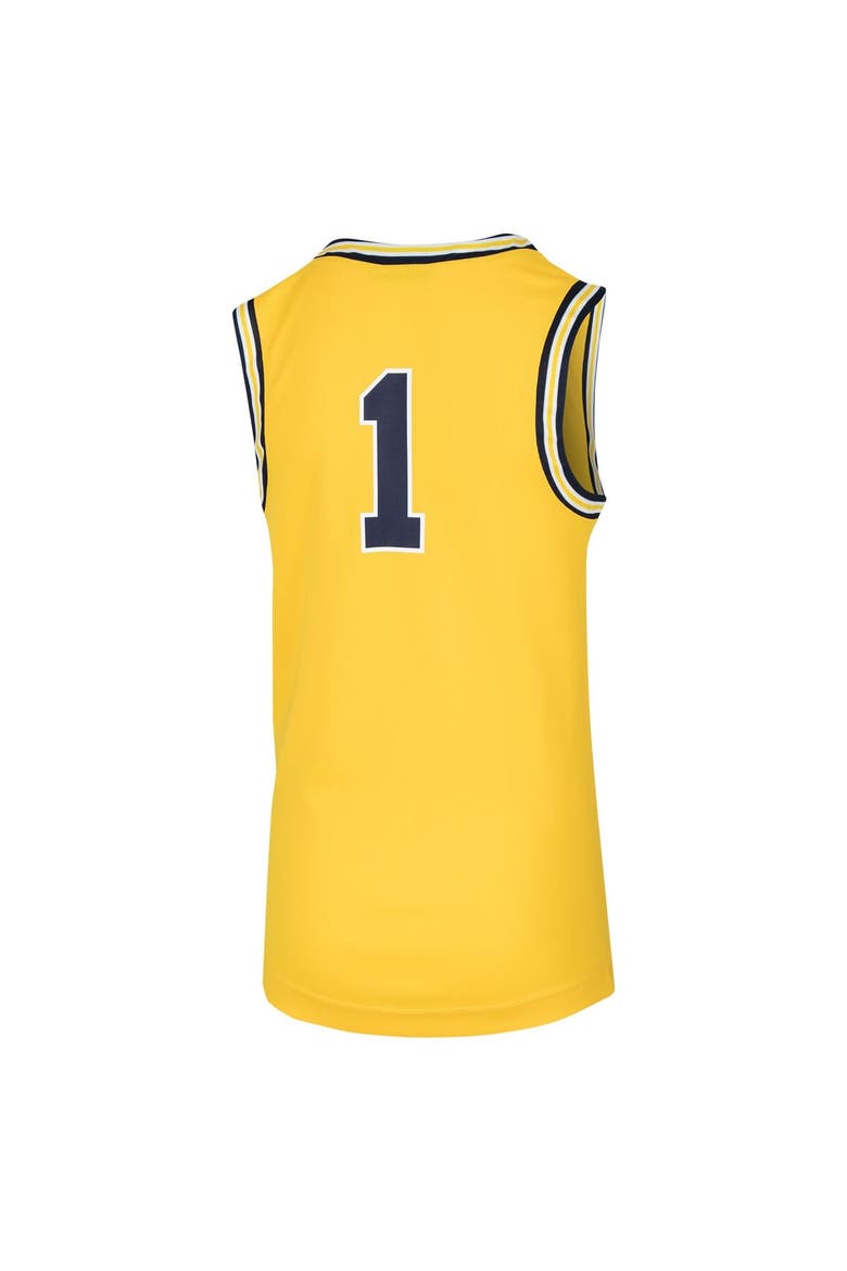 Youth Jordan Brand #1 Maize Michigan Wolverines Team Replica Basketball Jersey, Alternate, color, Maize