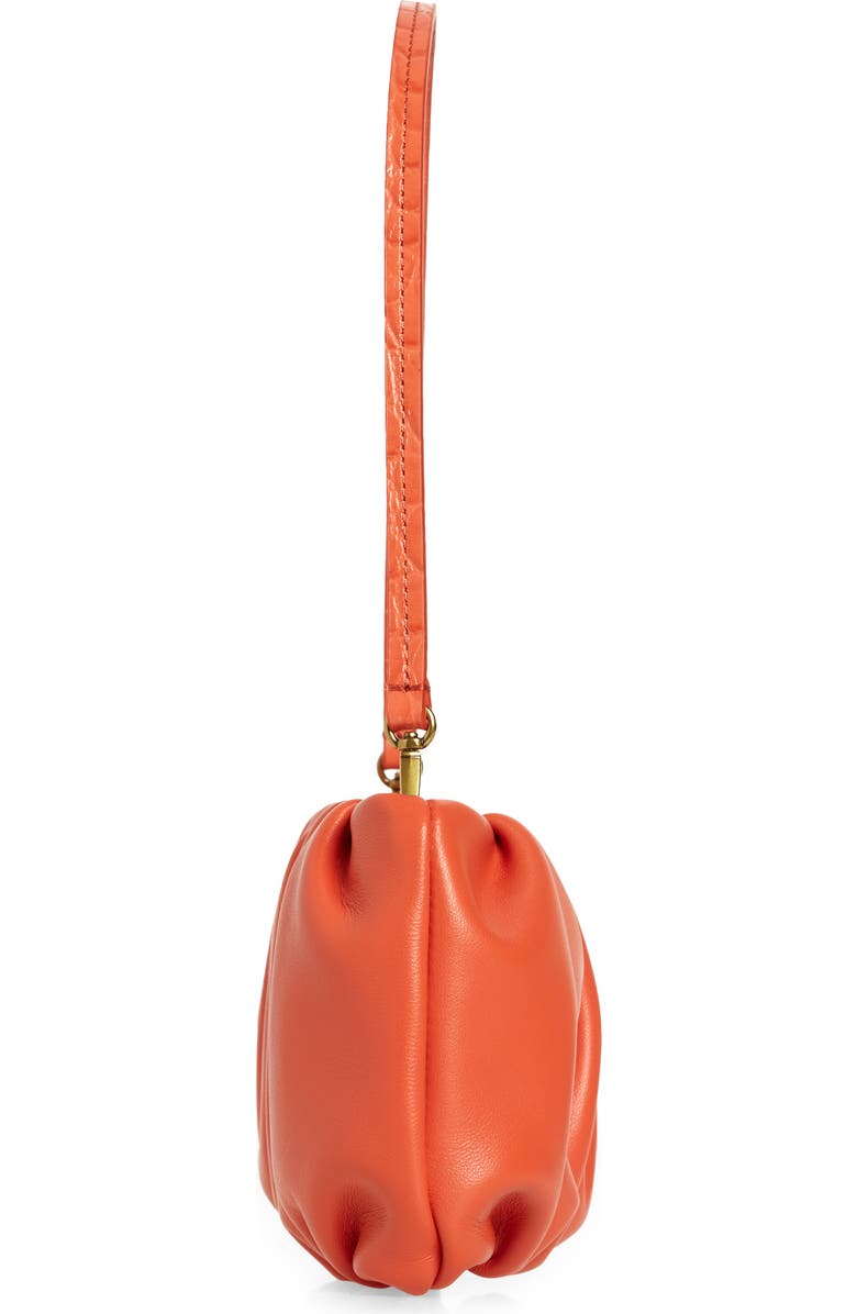 STAUD Bean Leather Clutch, Alternate, color, Blood Orange