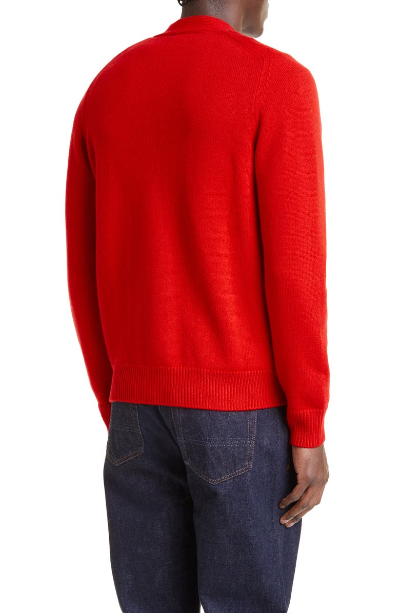 Drake's V-Neck Lambswool Cardigan, Alternate, color, 
