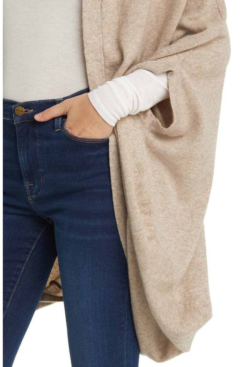 Wool & Cashmere Coccoon Wrap, Alternate, color, CAMEL