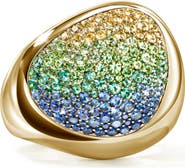 John Hardy Artisan Series 18k Gold Multi-Stone Pebble Ring