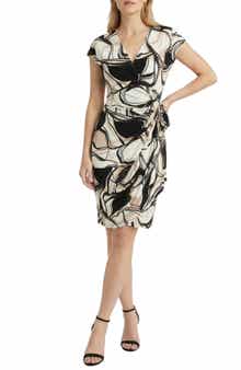 Maggy London Print Wrap Dress