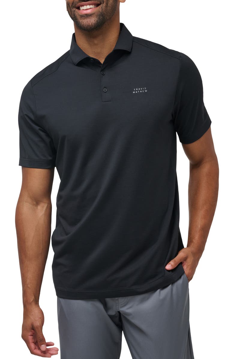 TravisMathew Heater Pro Performance Golf Polo, Main, color, Black