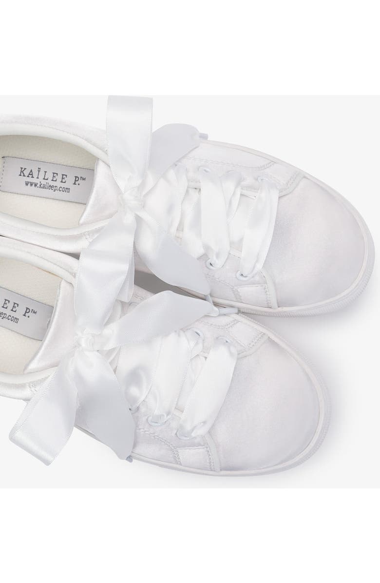 Kailee P Lucy Satin Wedding Platform Sneakers, Alternate, color, White