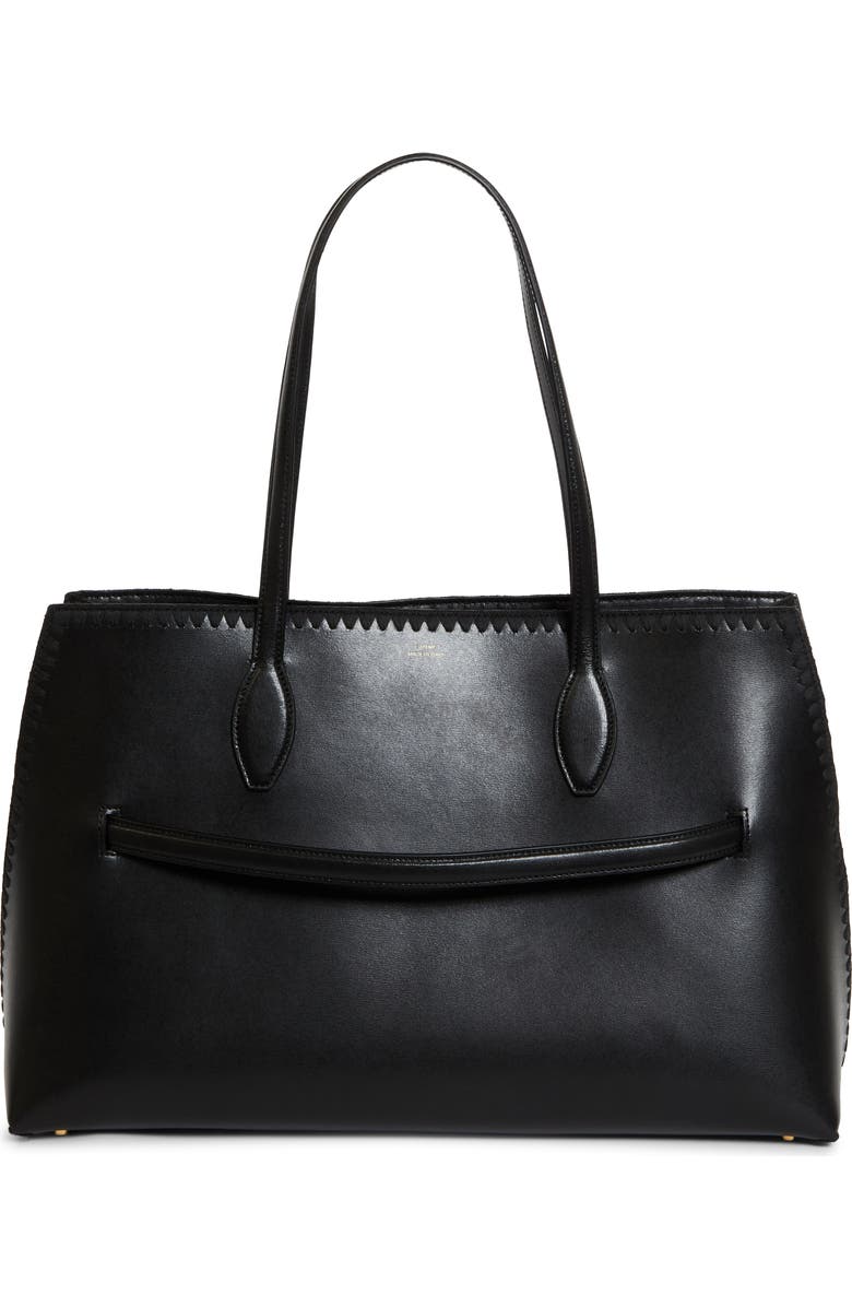 TOTEME Lounge Belted Leather Tote, Alternate, color, Black