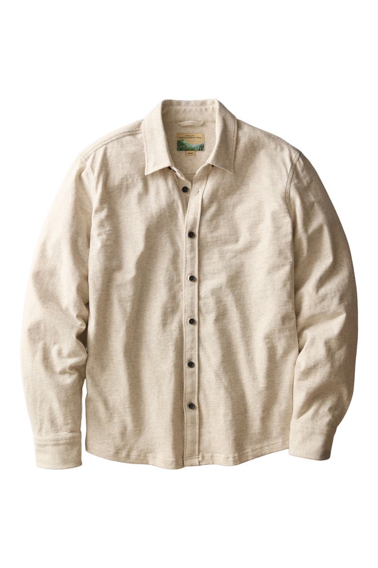 Luxe Jersey Organic Cotton Button-Up Shirt, Alternate, color, OATMEAL HEATHER