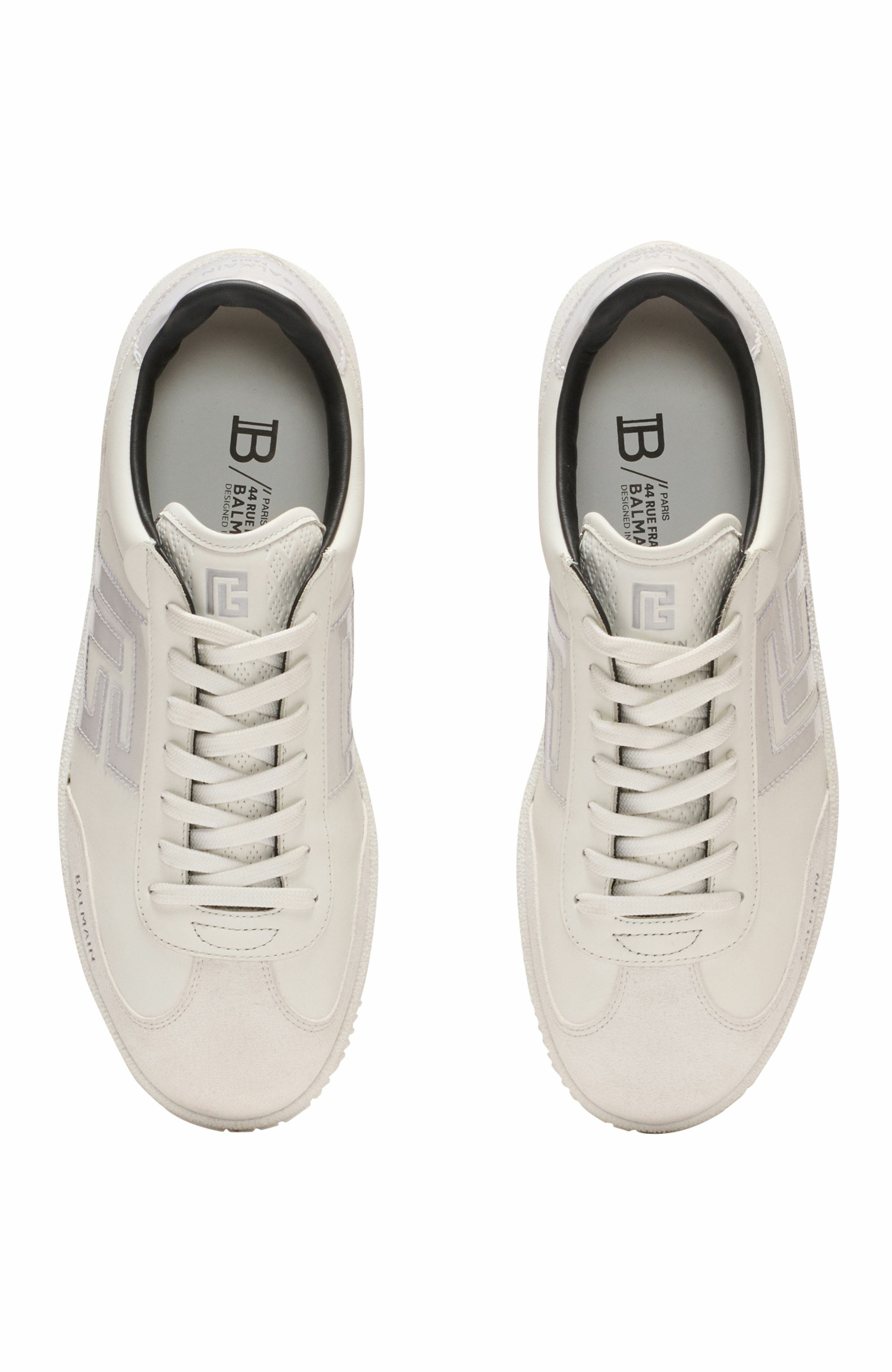 Suede Balmain Swan Trainers, Alternate, color, White