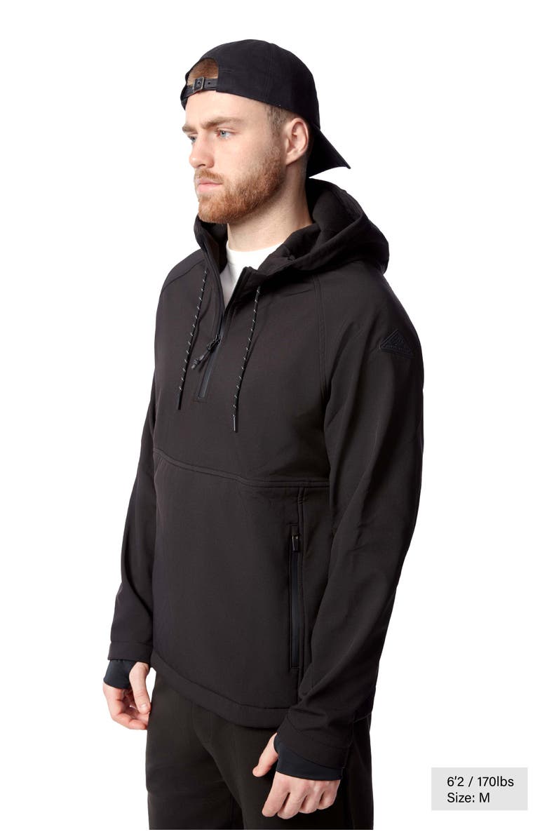 Alpine North Vargas - Men's Water-repellant Hooded Pullover Softshell, Alternate, color, Black