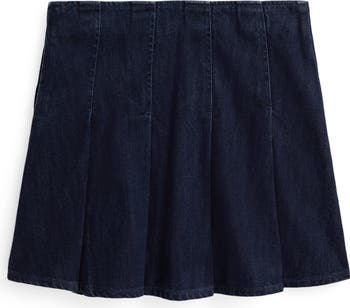 Kids' Pleated Denim Skirt