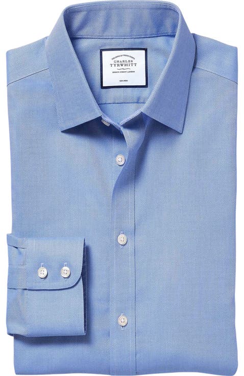 Non-Iron Royal Oxford Slim Fit Shirt Double Cuff