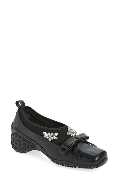 Rhinestone Bow Ballet Sneaker