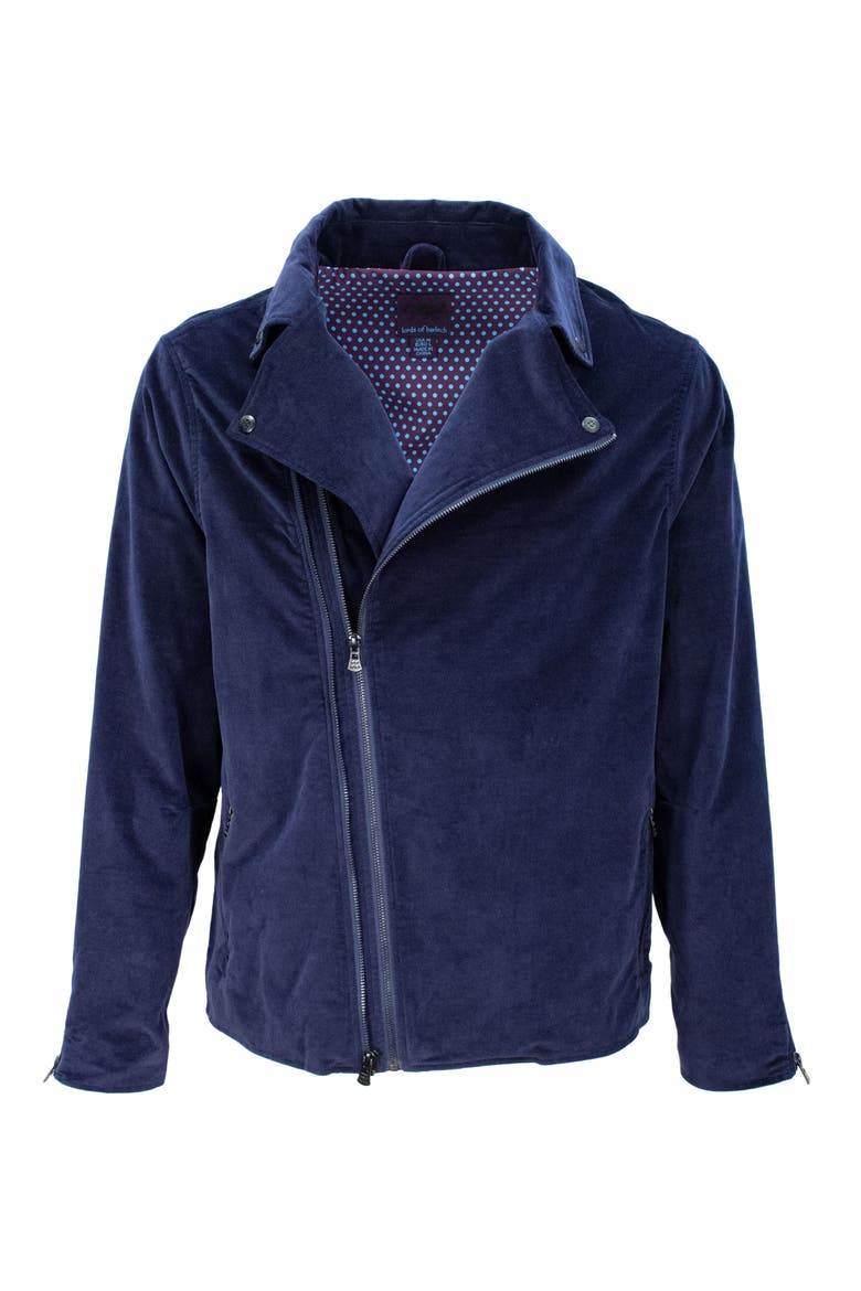 Rocky Velvet Biker Jacket, Main, color, Velvet Navy
