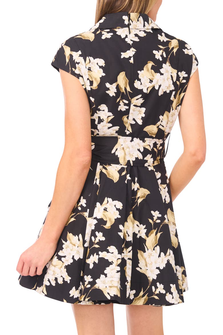 Adalyn Floral Cotton Minidress, Alternate, color, RICH BLACK