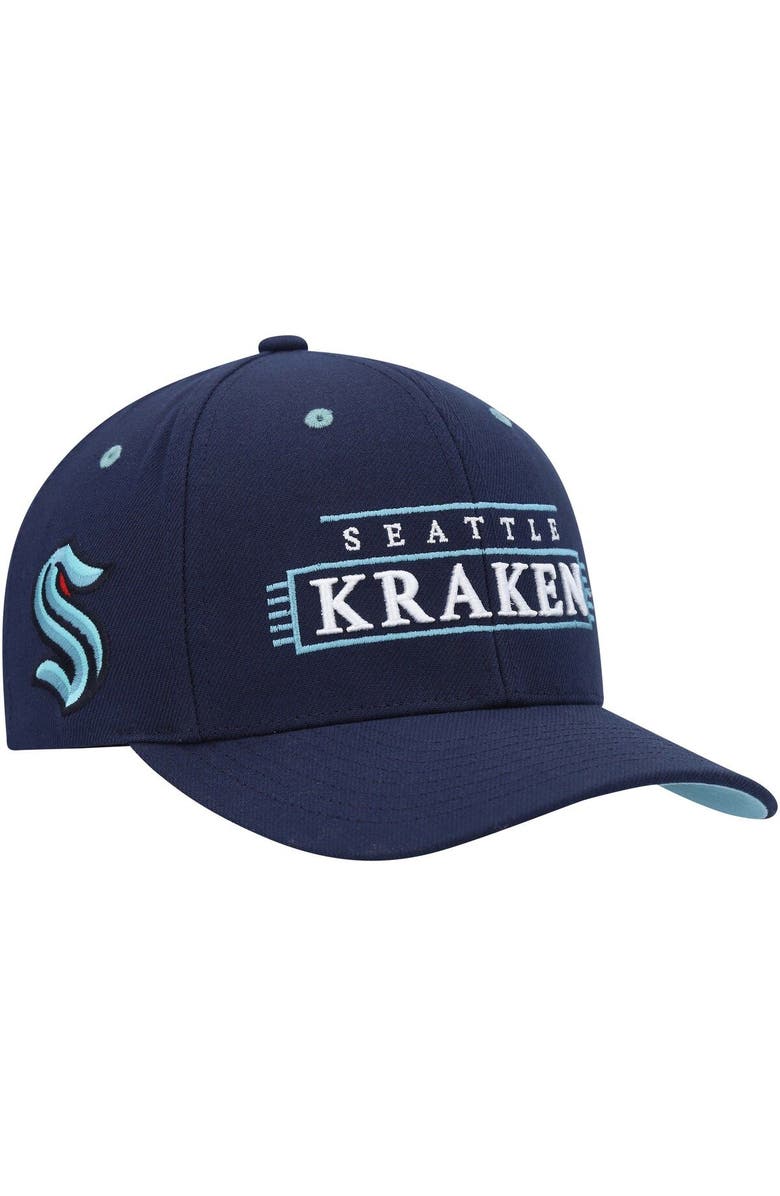 Mitchell & Ness Men's Mitchell & Ness Deep Sea Blue Seattle Kraken LOFI Pro Snapback Hat, Main, color, Blue