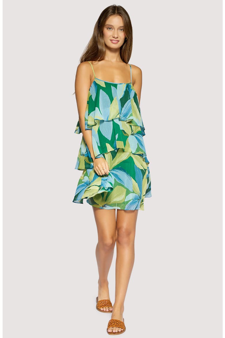 Neroli Wave Tiered Sleeveless Dress, Alternate, color, GREEN-MULTI