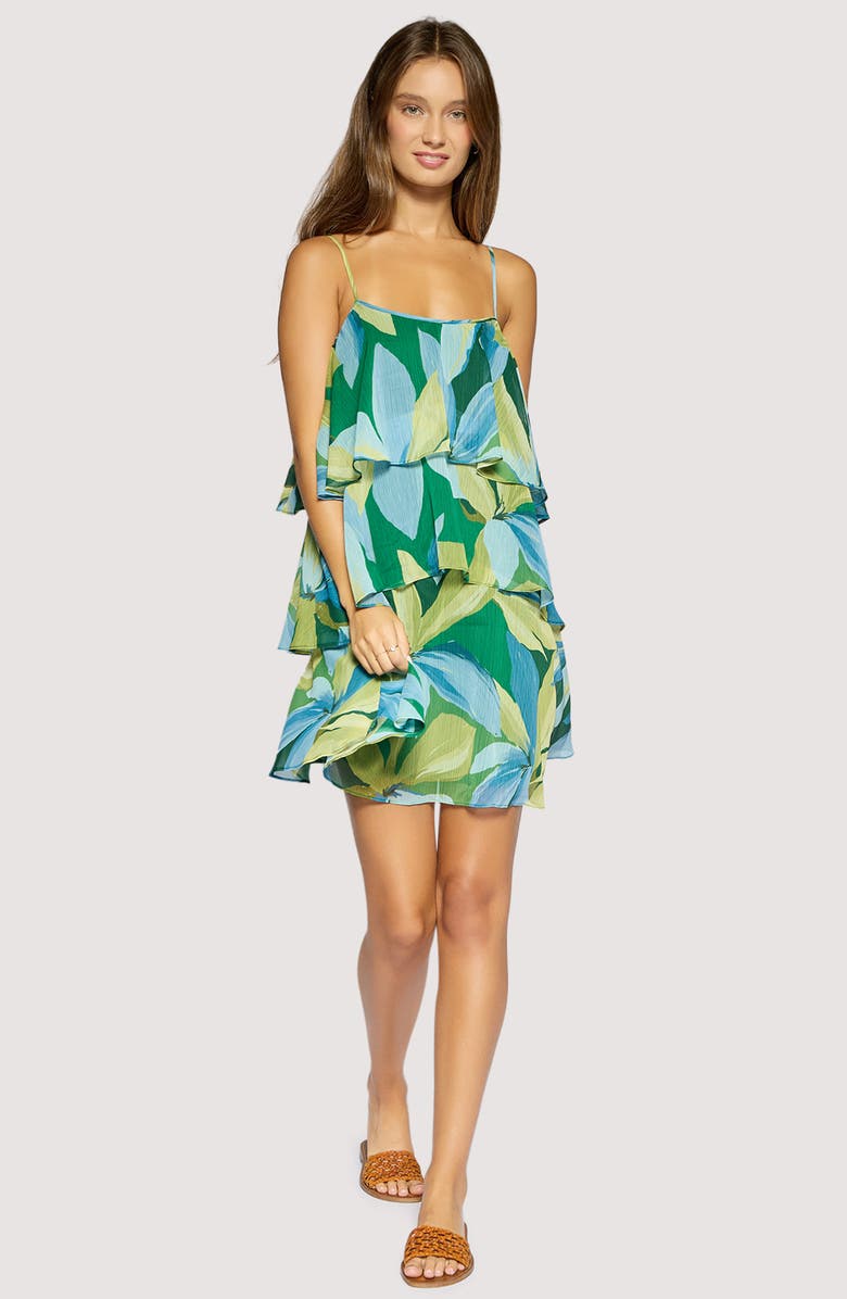 Lost + Wander <p>Neroli Wave Tiered Sleeveless Dress</p>, Alternate, color, Green-Multi