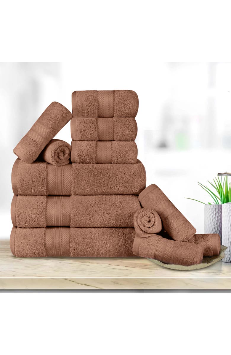 Superior Aria 12-Piece Turkish Cotton Towel Set, Alternate, color, Taupe