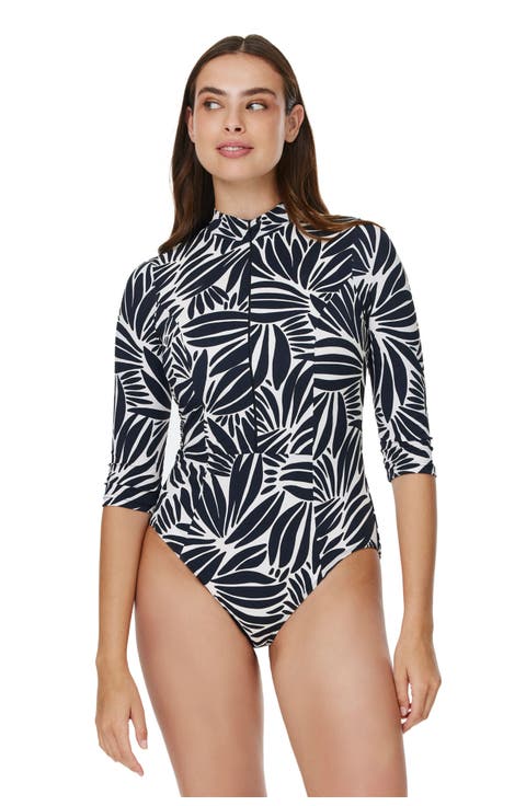 Modest 3/4 Sleeve One Piece Rashguard