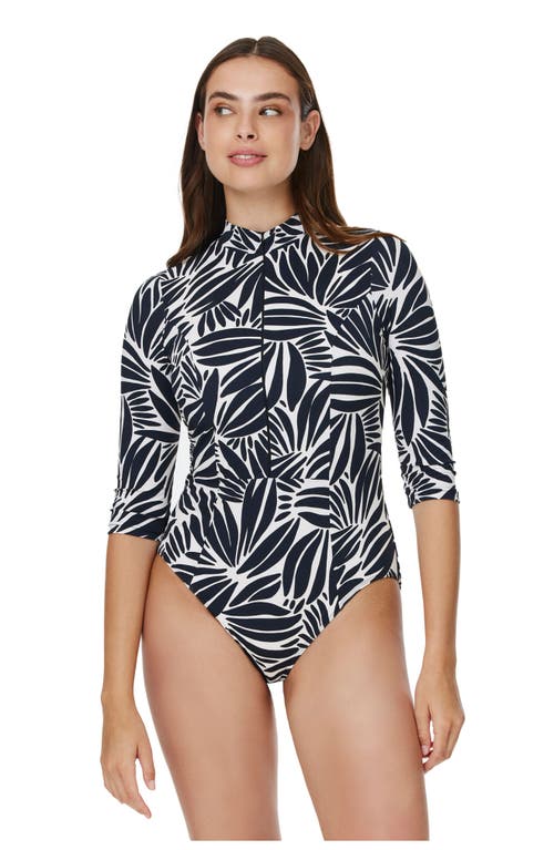 Gottex Modest Modest 3/4 Sleeve One Piece Rashguard In Multi