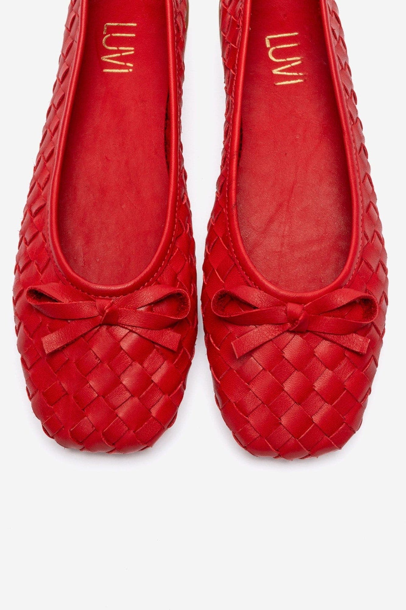Garen Leather Ballet Flat, Alternate, color, Red