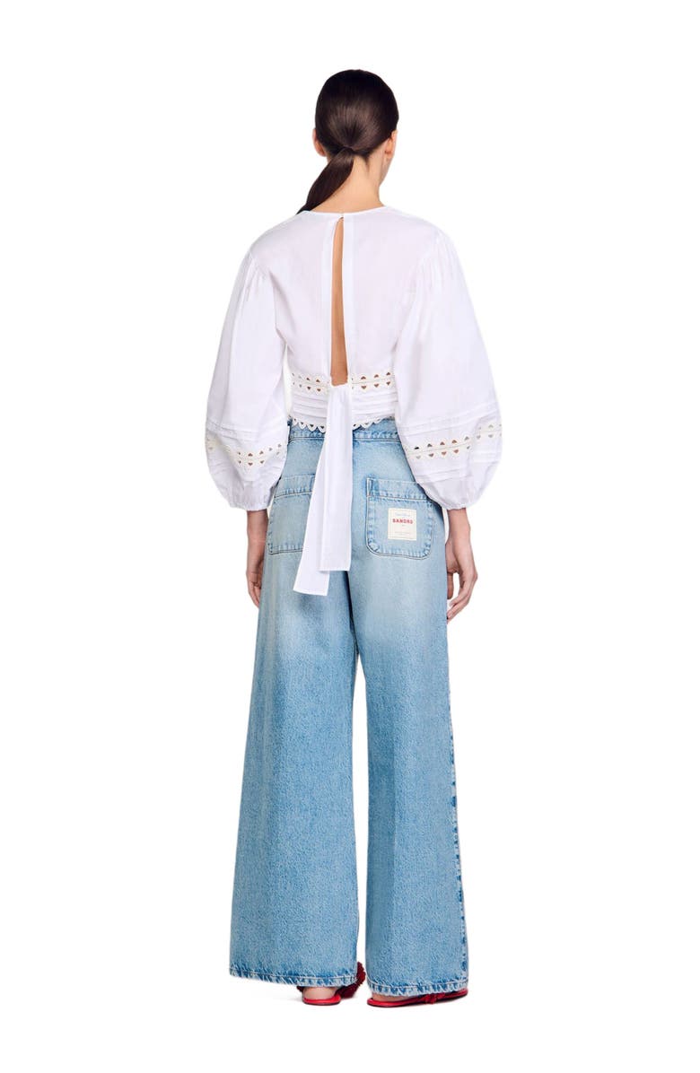 SANDRO Poplin crop top, Alternate, color,